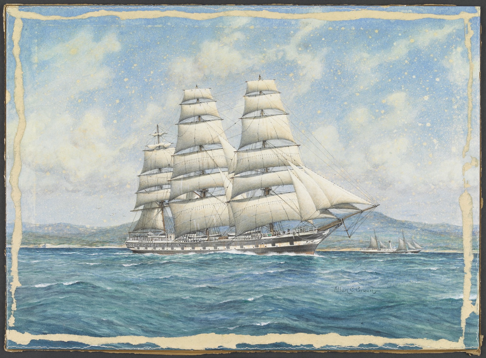 Painting of the British clipper, Superb, built 1866 by Green's at Blackwall for their own line.