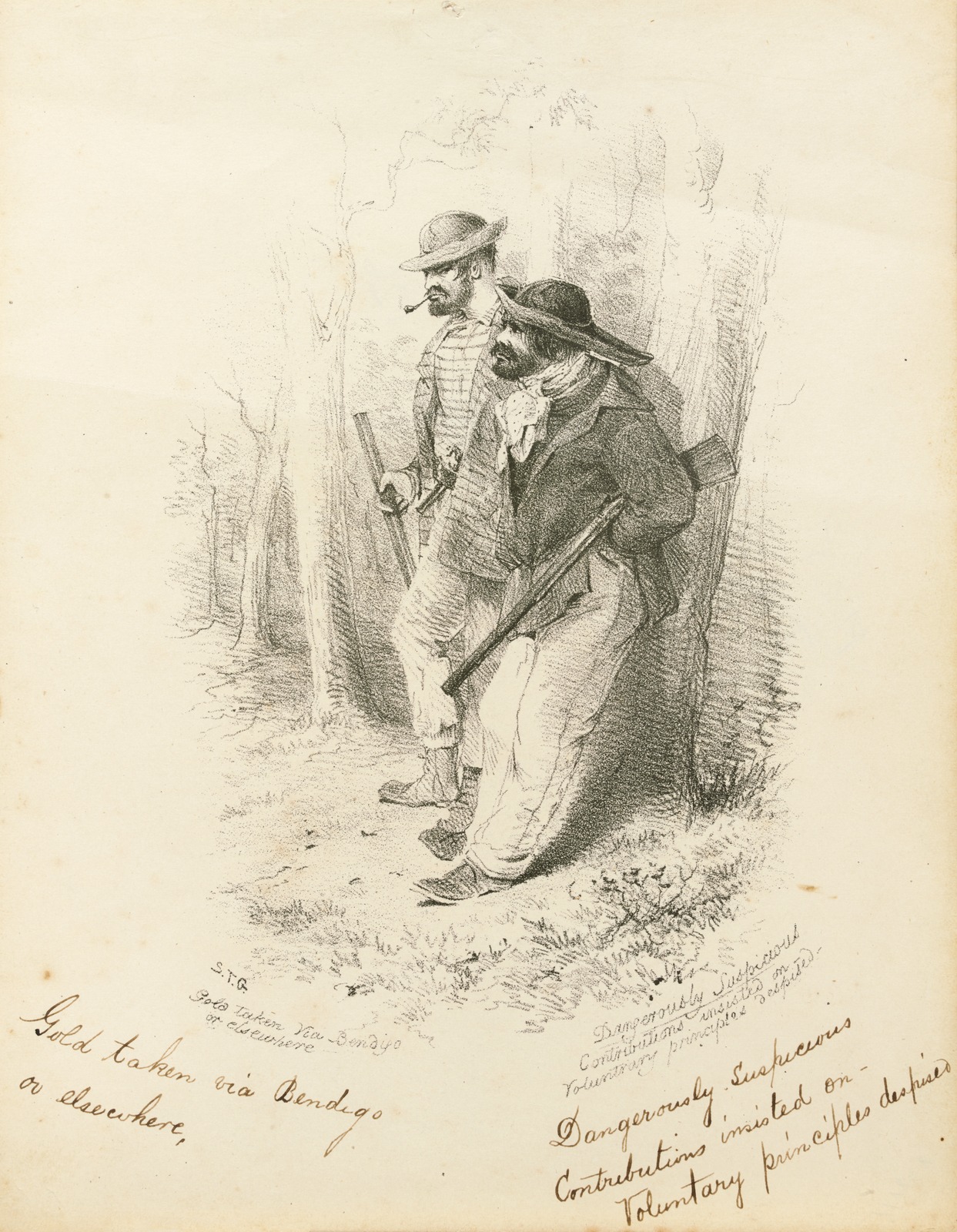 Thumbnail image for Gold taken via Bendigo or elsewhere / Dangerously Suspicious. Contributions insisted on - Voluntrary principles despised | SLV H7808 b