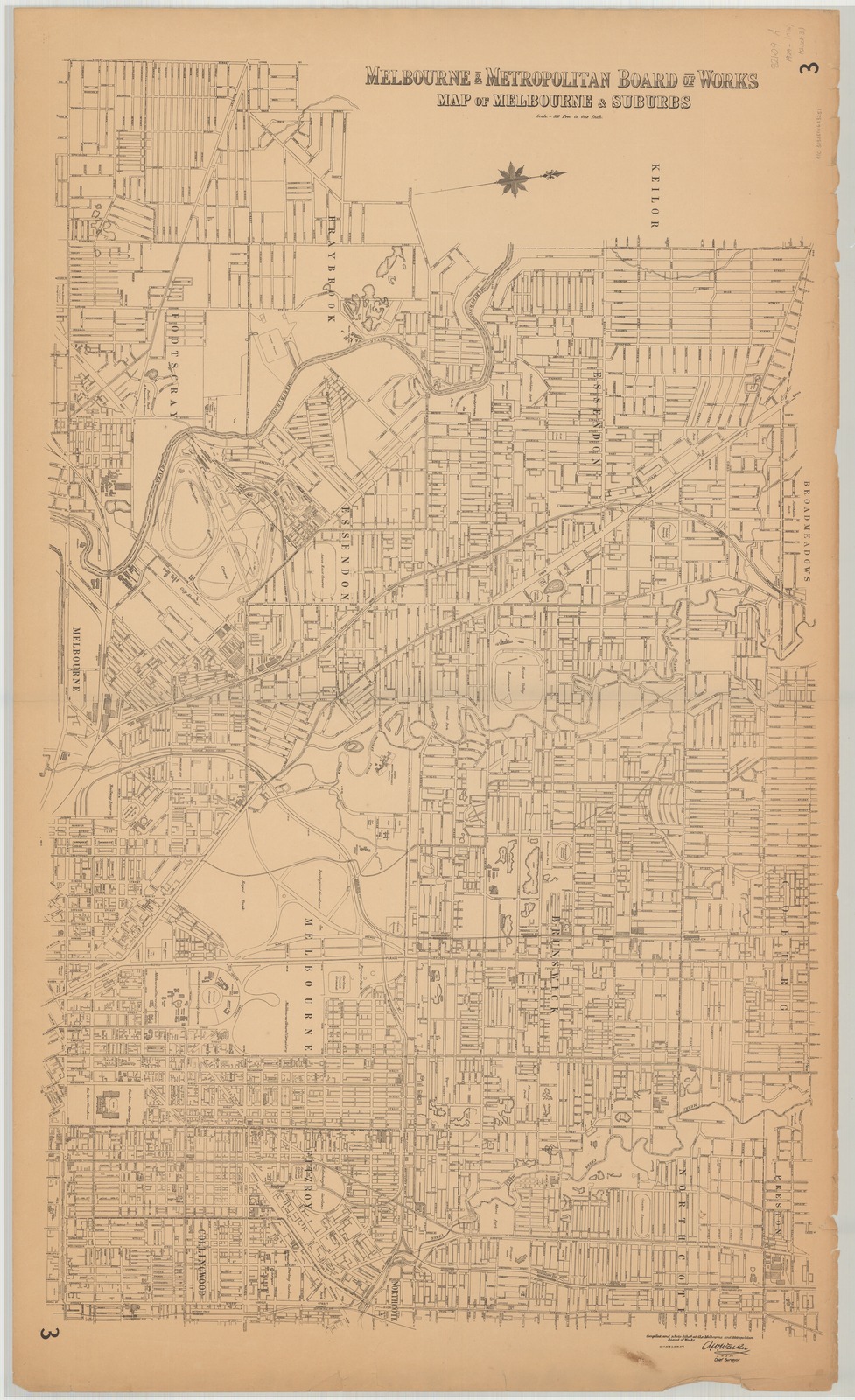 [Northcote, Brunswick, Essendon] [cartographic material] / compiled and photo-litho'd at the Melbourne and Metropolitan Board of Works.