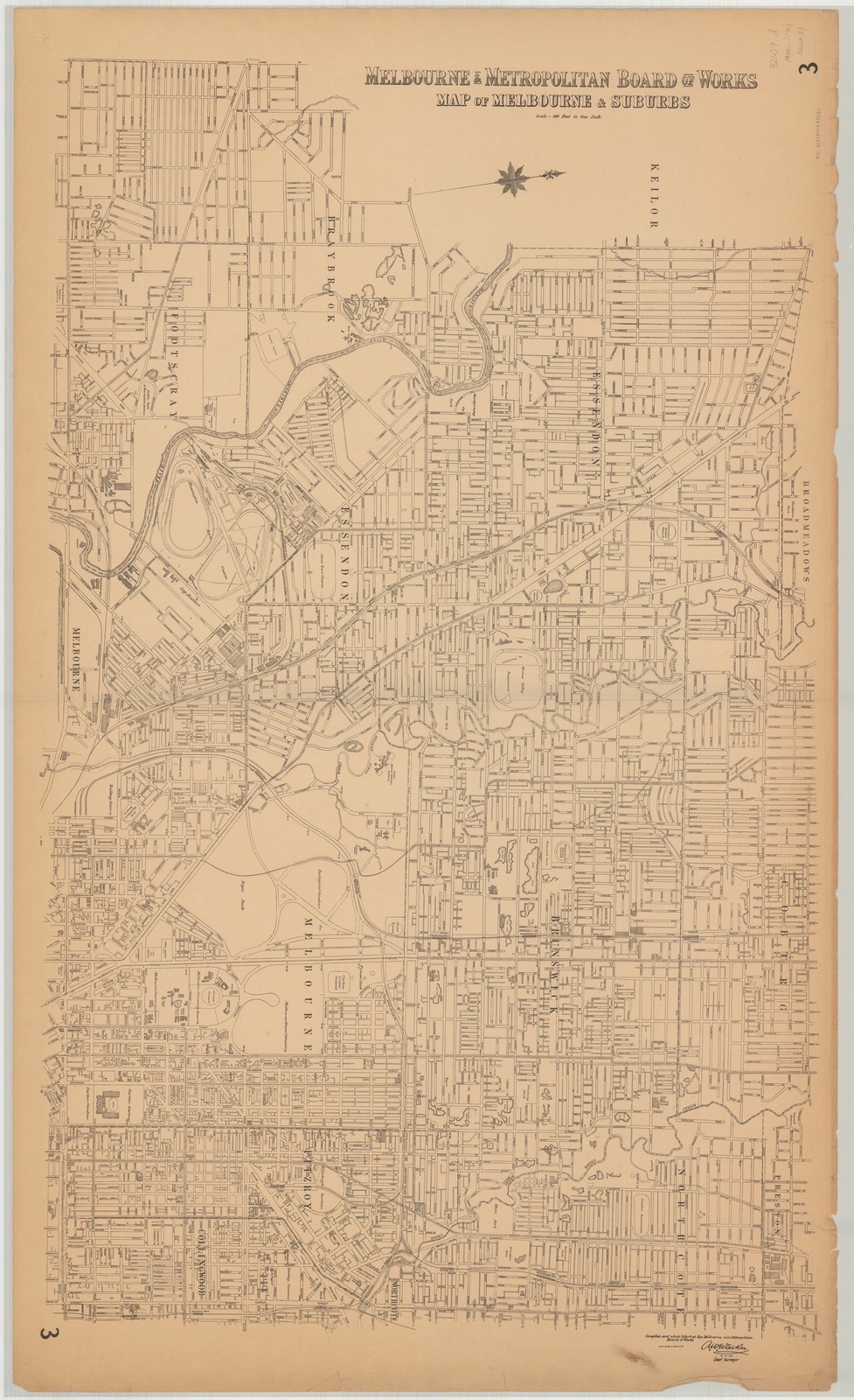 [Northcote, Brunswick, Essendon] [cartographic material] / compiled and photo-litho'd at the Melbourne and Metropolitan Board of Works.