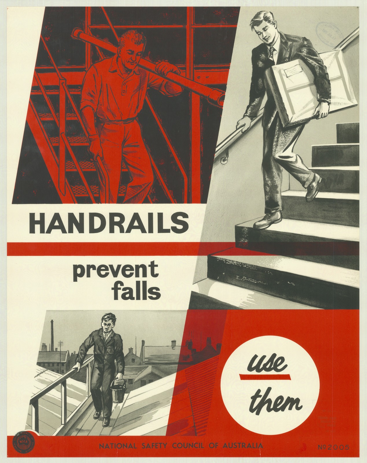 Handrails prevent falls poster