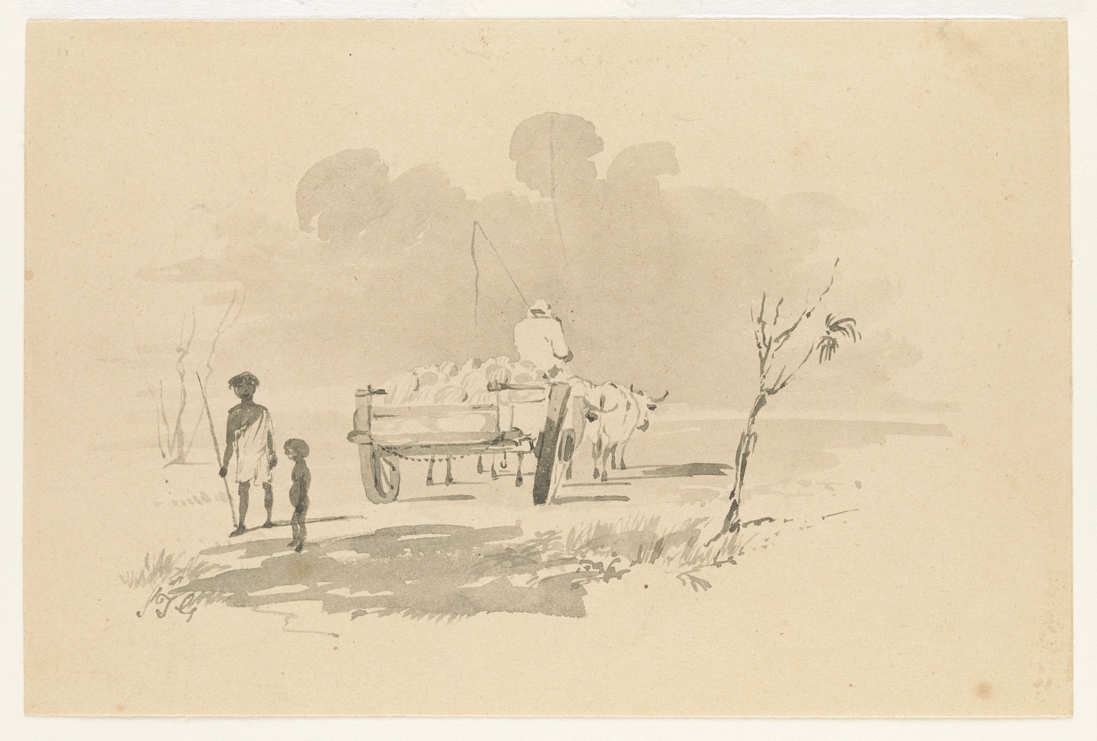 Thumbnail image for Bullock dray being driven with a load of water-melons | SLV H3486 