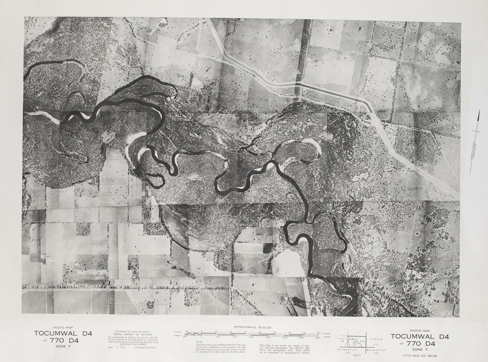 [Photo-map of Victoria]. 770 D4, Tocumwal [cartographic material] / Aerial Survey of Victoria.