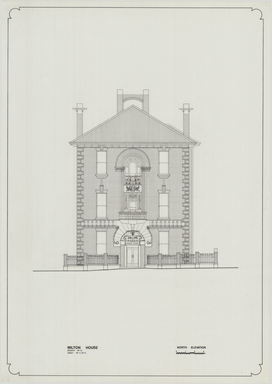 Milton House North Elevation architectuiral drawering