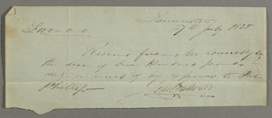 Note from John Batman, Launceston
