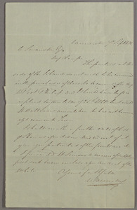 Letter from Michael Connolly, Launceston, to Charles Swanston, Hobart Town