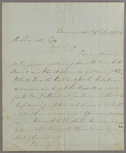 Letter from Michael Connolly, Launceston, to Charles Swanston, Hobart Town