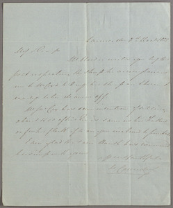 Letter from Michael Connolly, Launceston, to Charles Swanston, Hobart Town