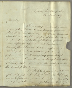 Letter from Charles Swanston, Hobart Town, Van Diemen&#39;s Land, to Spottiswoode and Robertson