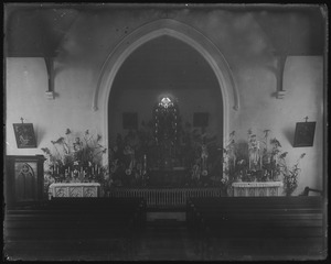 View of altar and church interior
