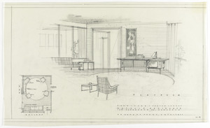 Furniture sketch layout, playroom