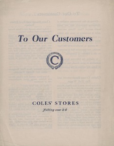 To our customers... Some facts about Coles&#39; stores